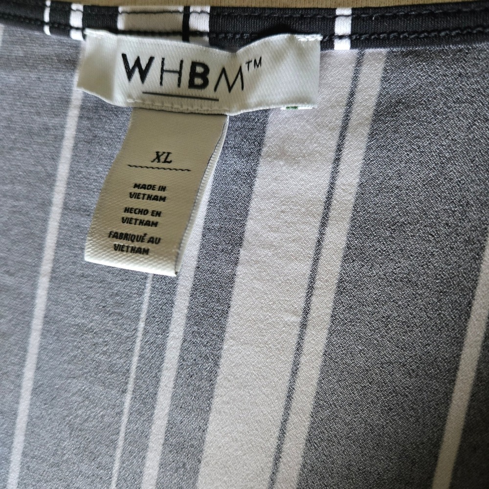WHBM Tank top Women XL Black White Striped Wrap Sleeveless 570345406 - Picture 2 of 8